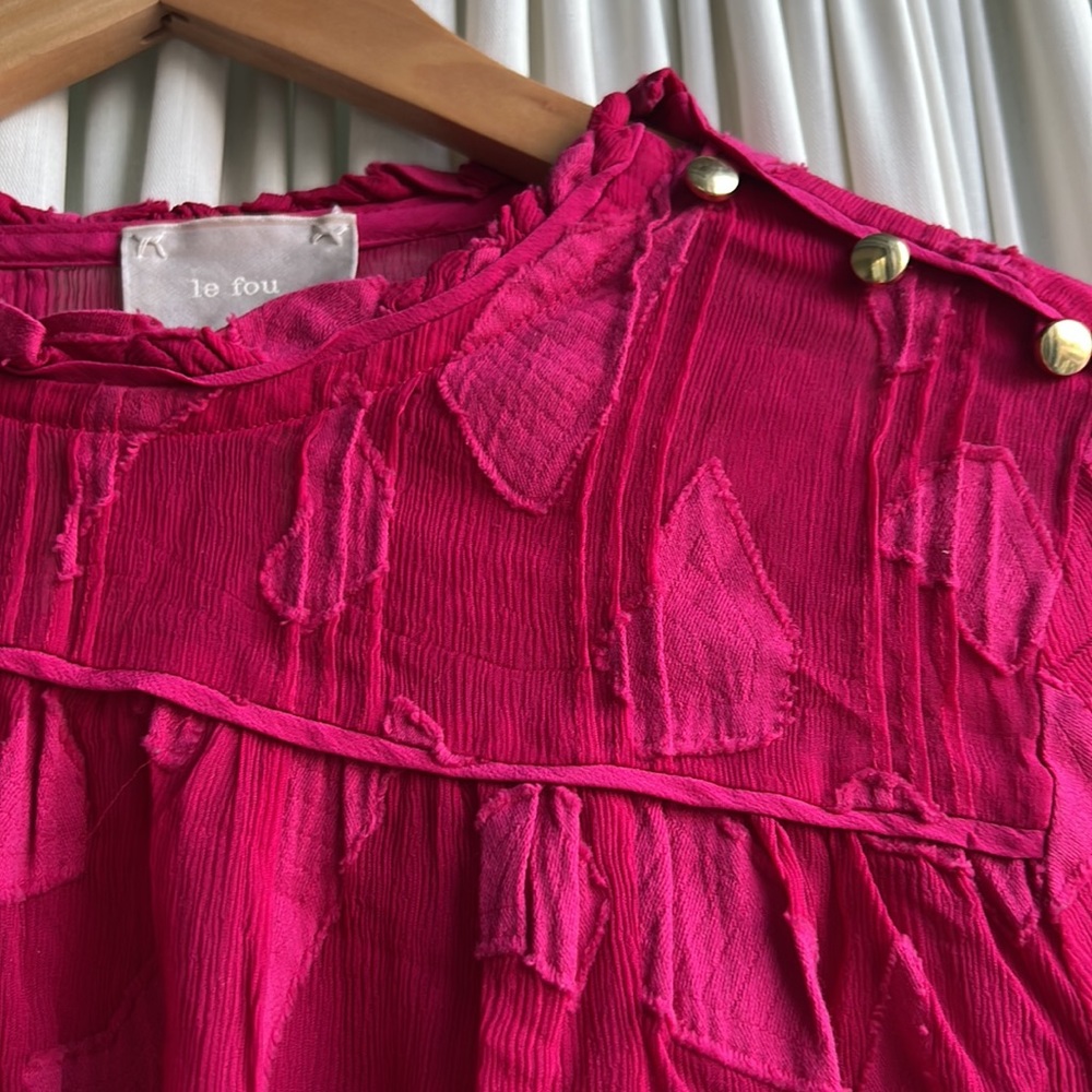 Le Fou by Wilfred - size medium - fuchsia pink statement blouse
